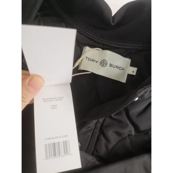 TORY BURCH Women's Long Black Down Coat - Picture 4 of 6